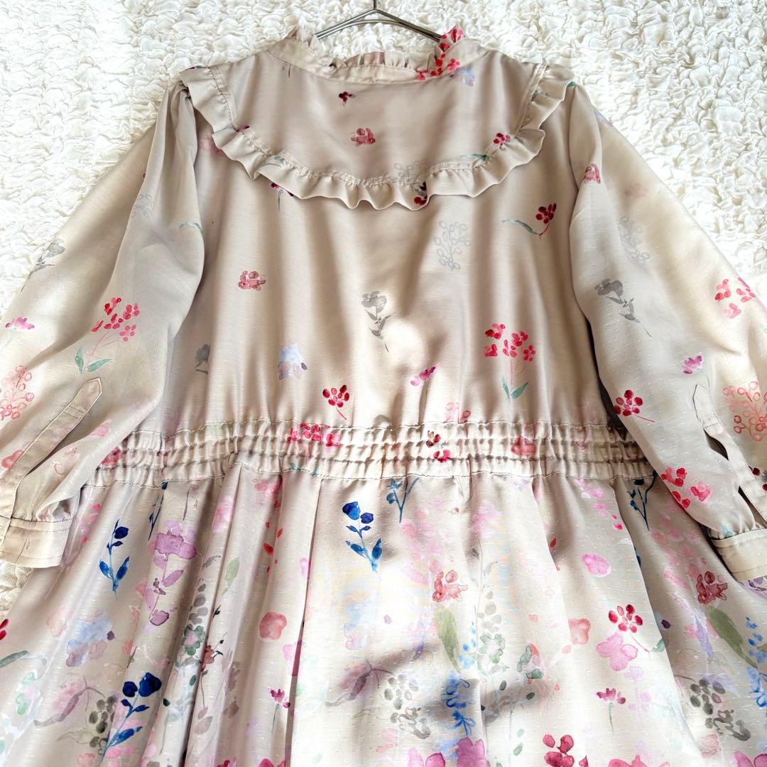 未使用級✨ローズティアラ吹き上げフラワープリントロングワンピース　3XL