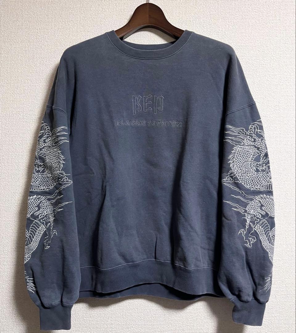 Black Eye Patch ブラックアイパッチ　B印　ドラゴン刺繍スウェット
