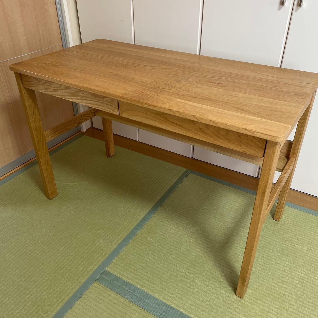 無印良品 オーク無垢材デスク（引出・足元棚付）