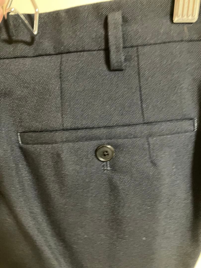 h*o様 heugn geore ネイビー プリーツ入り スラックス