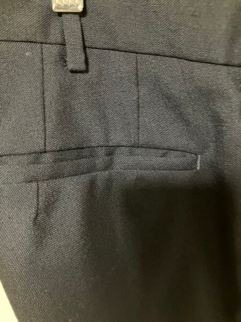 h*o様 heugn geore ネイビー プリーツ入り スラックス