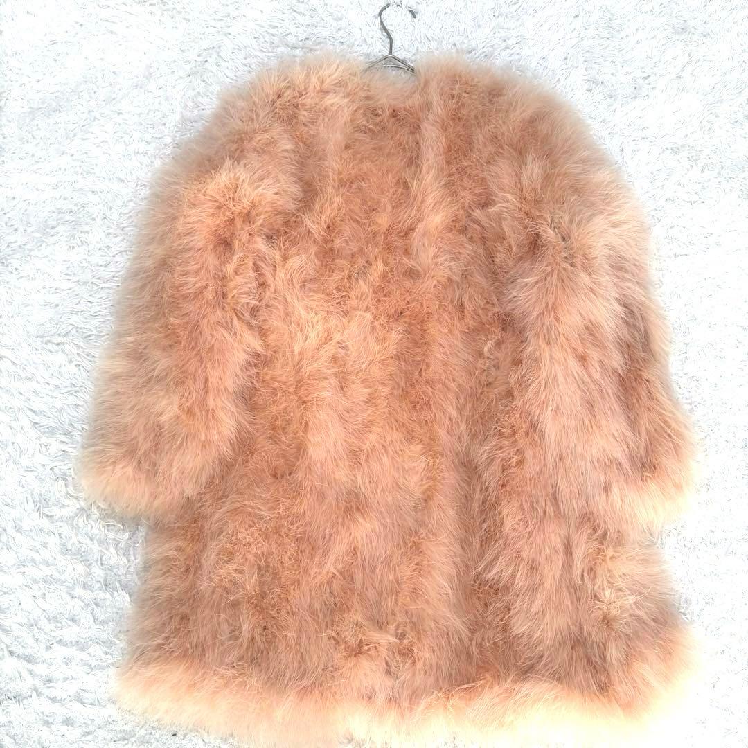【美品】ルシェルブルー ターキーファー フェザーコート 40 L