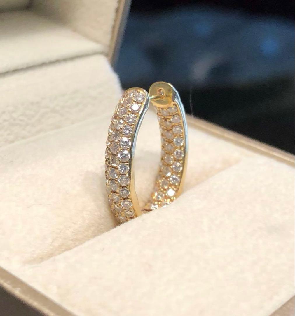 18K ダイヤモンド リバーシブル ピアス