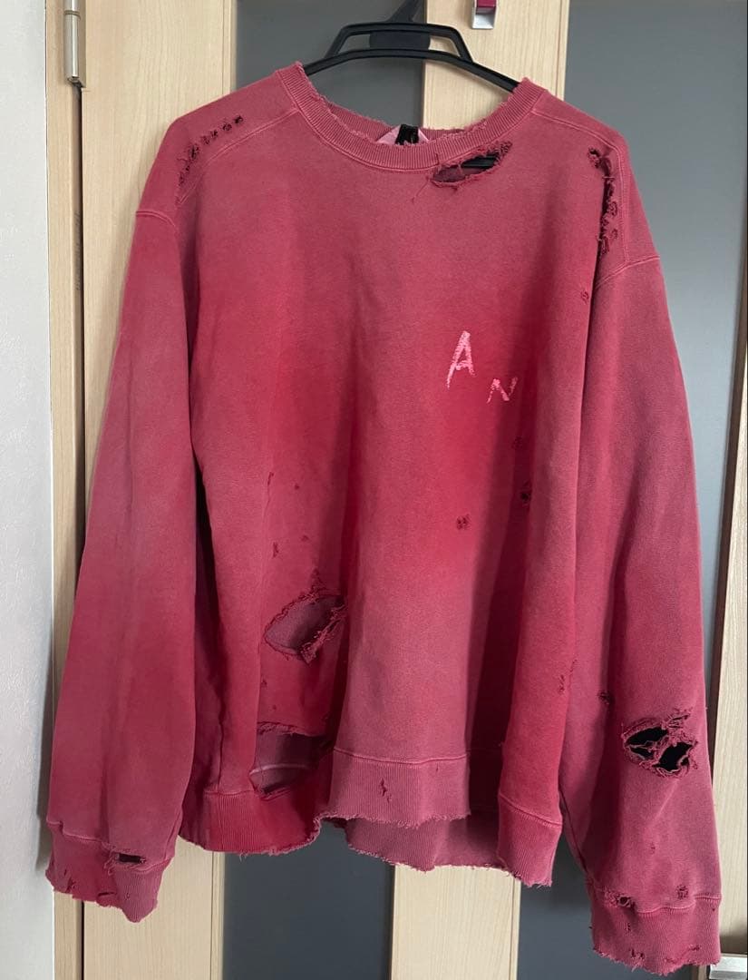 トップス ANCELLM CRASH UNEVEN OVER SWEAT SIZE1