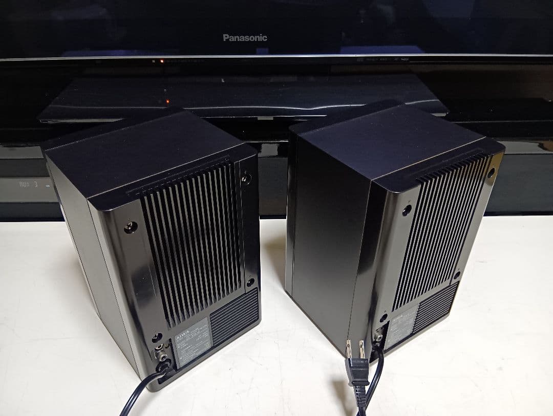 1980's　AIWA アイワ AFB-10 ペア スピーカー アンプ内蔵