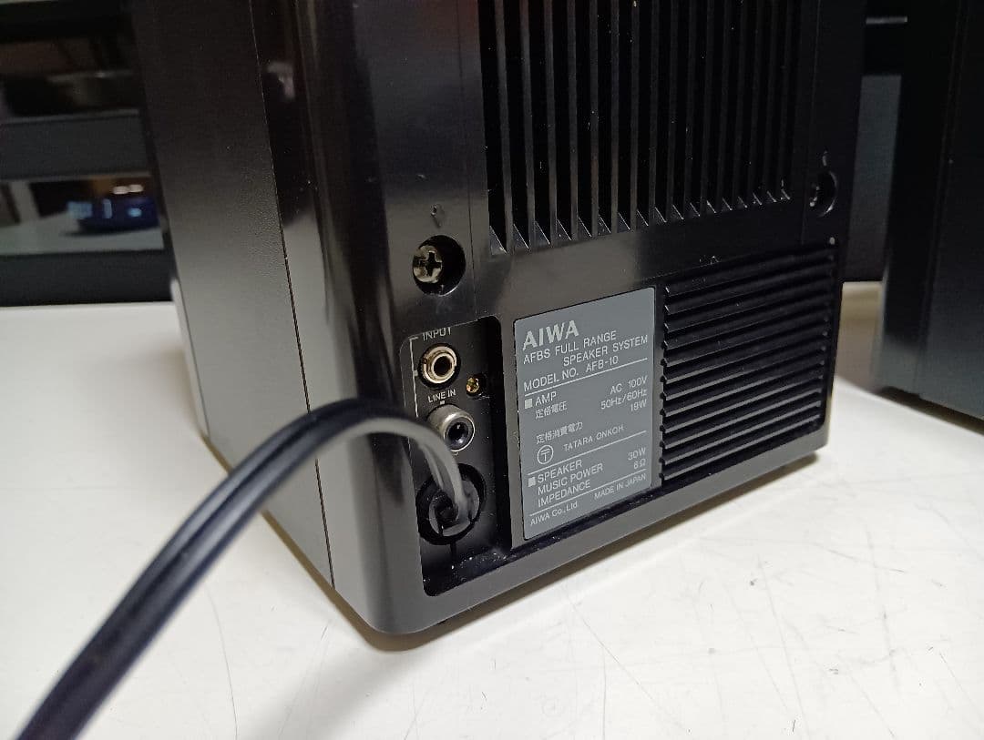 1980's　AIWA アイワ AFB-10 ペア スピーカー アンプ内蔵