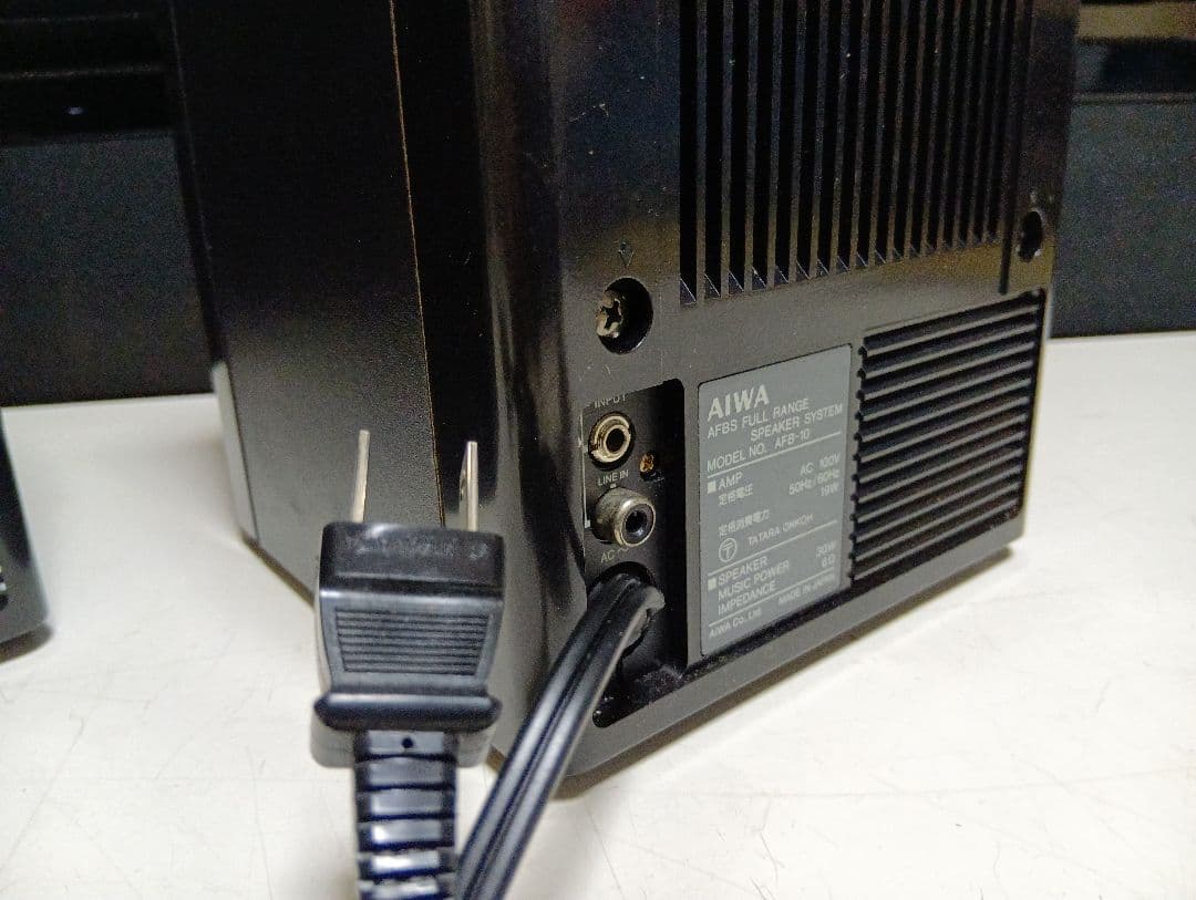 1980's　AIWA アイワ AFB-10 ペア スピーカー アンプ内蔵