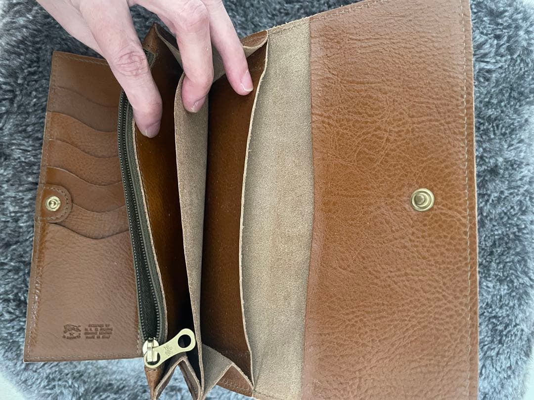 IL BISONTE 長財布 オリーブ　保存袋付き