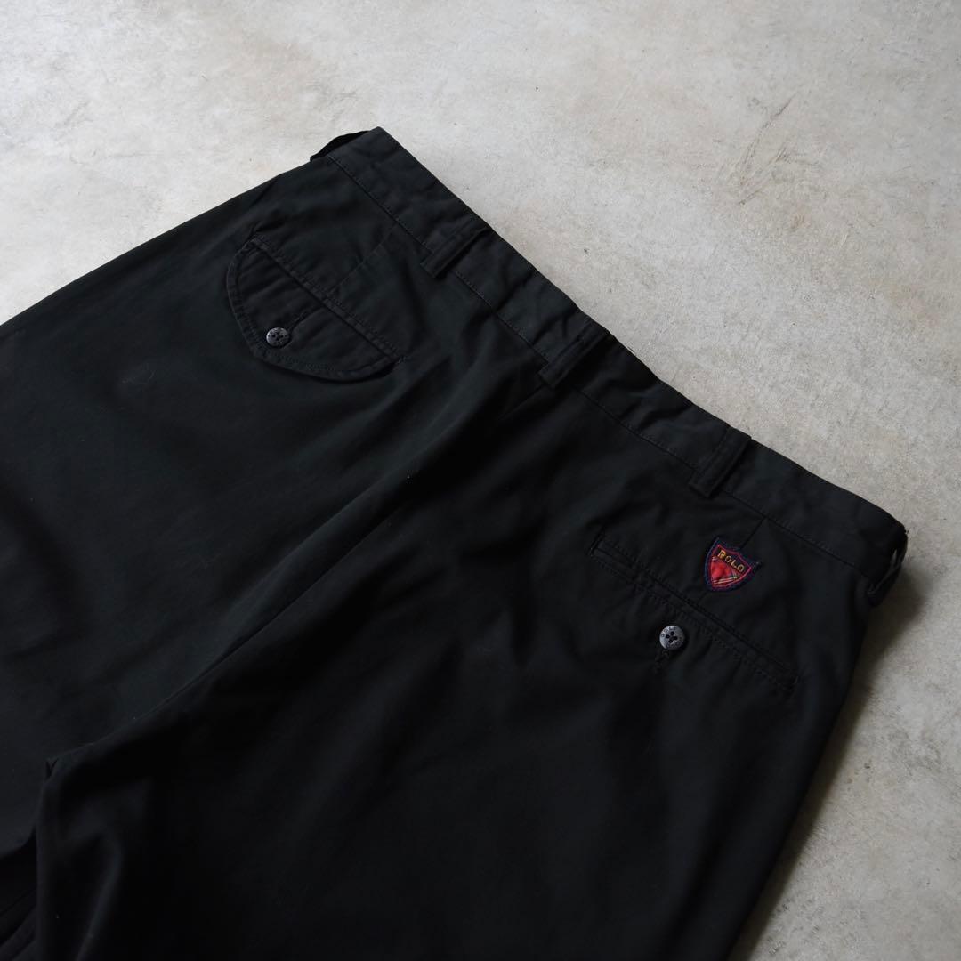 90s ポロゴルフ ラルフ ポロチノ ツータックチノ 黒 ブラック W34L31