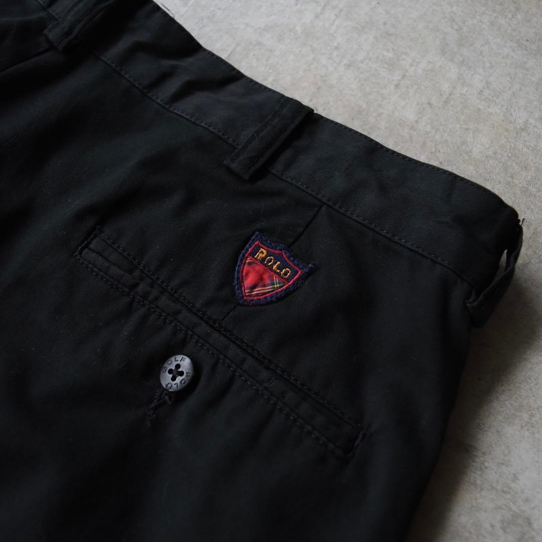 90s ポロゴルフ ラルフ ポロチノ ツータックチノ 黒 ブラック W34L31