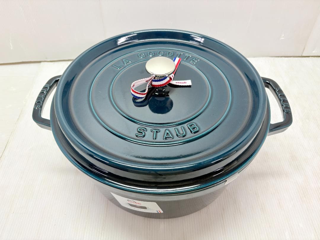 未使用 STAUB ストウブ ピコ・ココット 28cm ブルー 鋳鉄 ホーロー