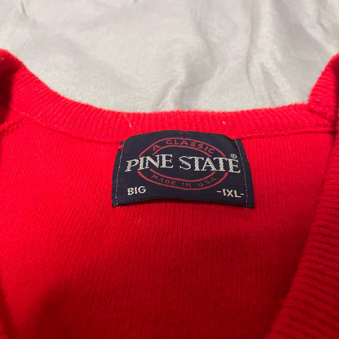 【希少】70s adidas トレフォイルロゴ　Ｖネックニット　赤　USA製