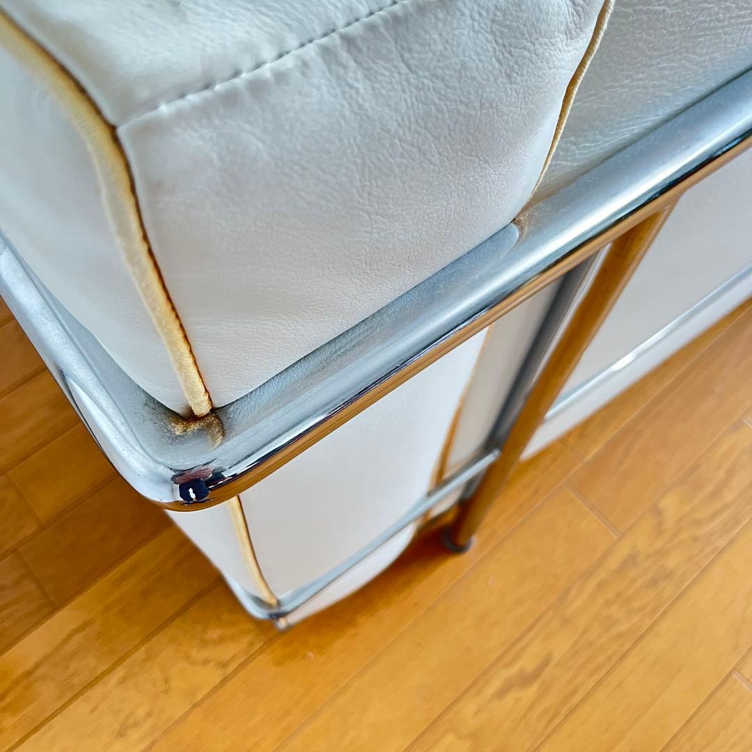 ル・コルビジェ LC2 3P ホワイト 本革 イタリアンレザー コルビュジェ