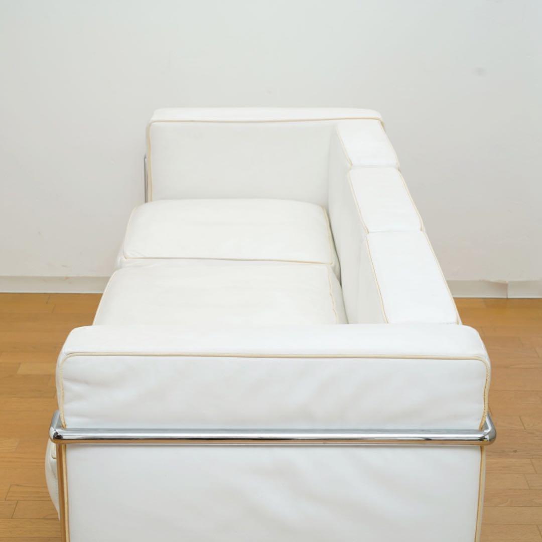 ル・コルビジェ LC2 3P ホワイト 本革 イタリアンレザー コルビュジェ
