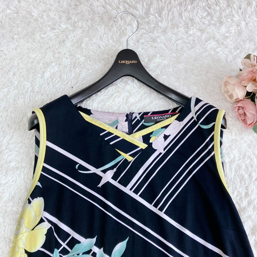 大きいサイズ✨近年 レオナール カットソー チュニック カンカン トリム 42