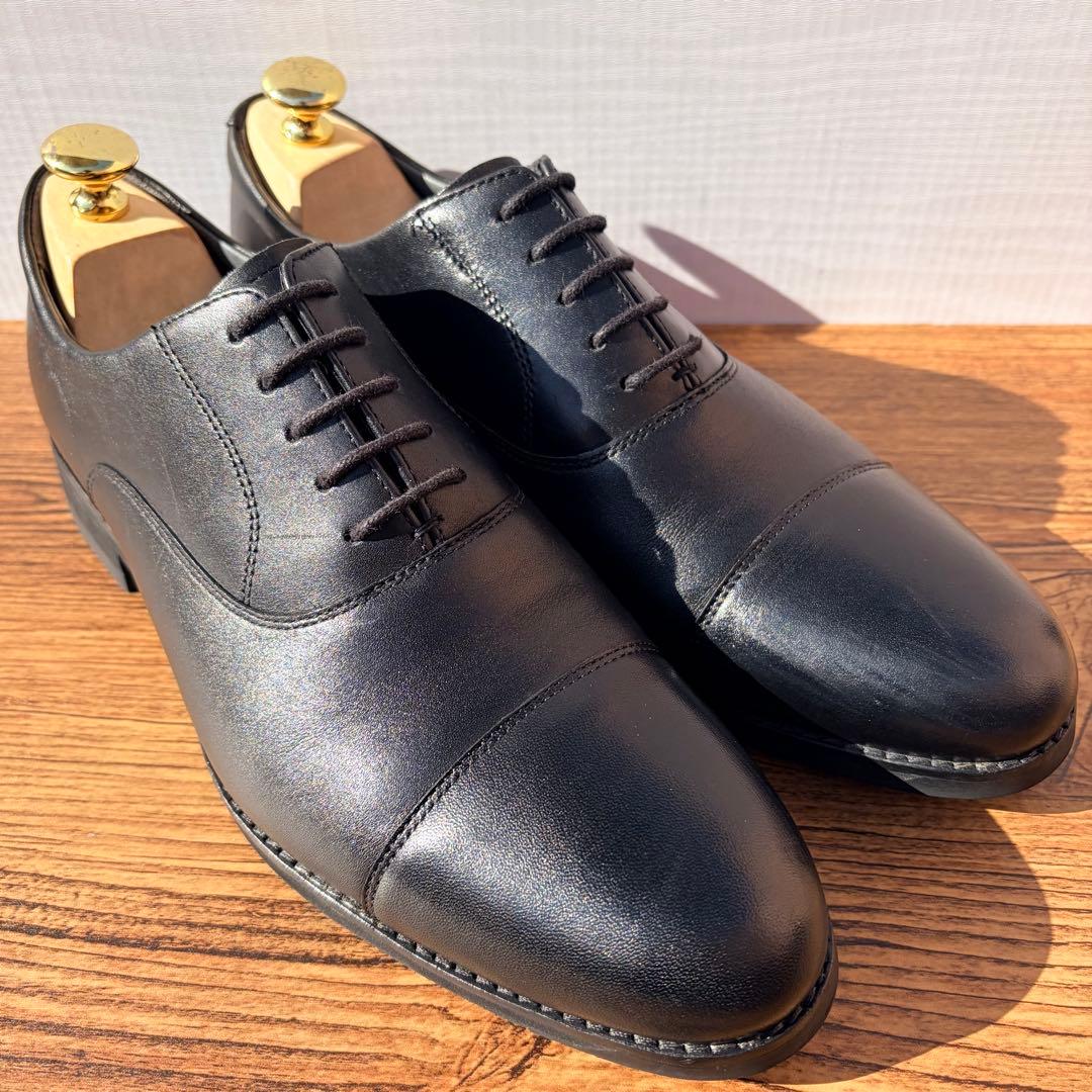 アシックスランウォーク ストレートチップ 25.5cm ブラック 内羽根 革靴