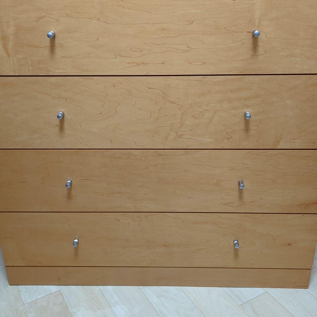 廃盤 無印良品 木製チェスト 6段ワイド メープル突板