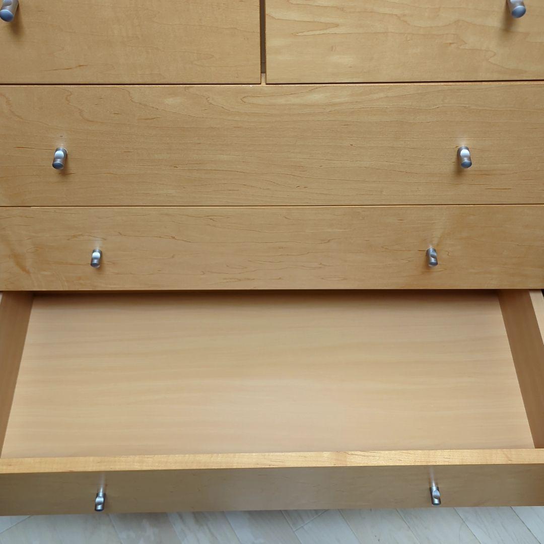 廃盤 無印良品 木製チェスト 6段ワイド メープル突板