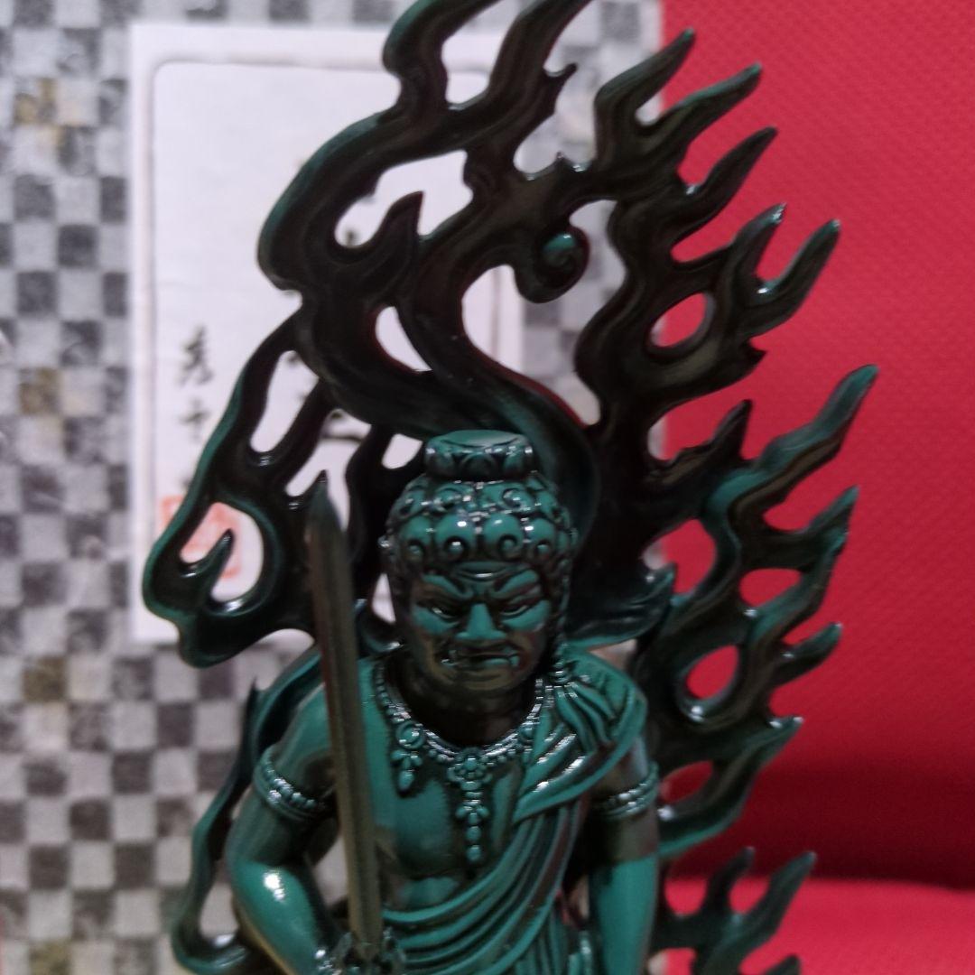 不動明王ダイキャスト青銅色の仏像 牧田秀雲作