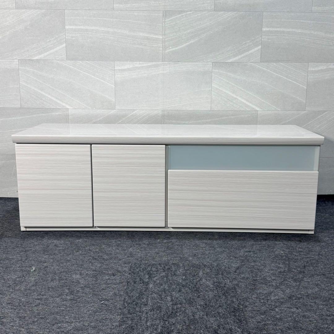 テレビ台 120cm デミオ ハイグロス ホワイト AVボード 白 d4555