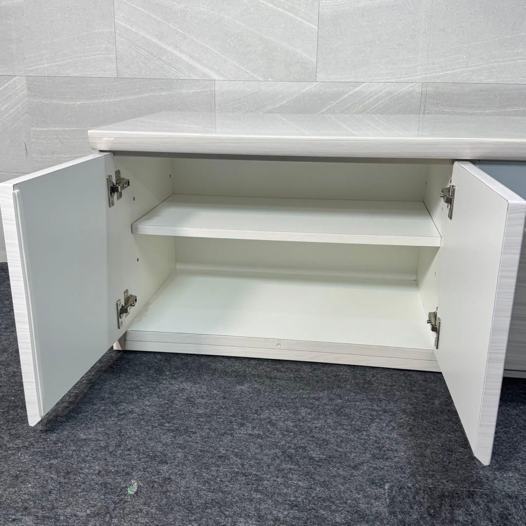 テレビ台 120cm デミオ ハイグロス ホワイト AVボード 白 d4555