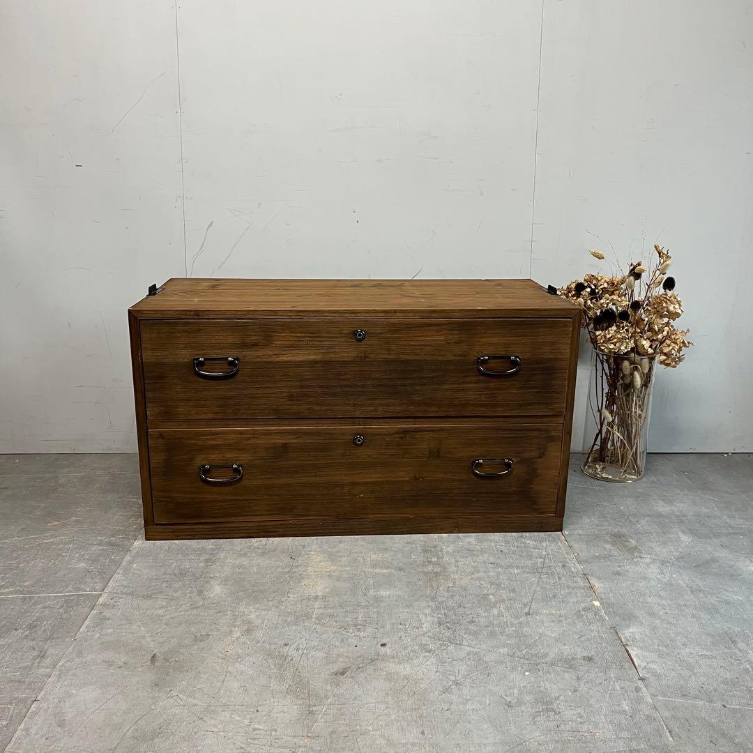 ヴィンテージ チェスト 箪笥 桐 杉 テレビ台 無垢材 昭和レトロ z462