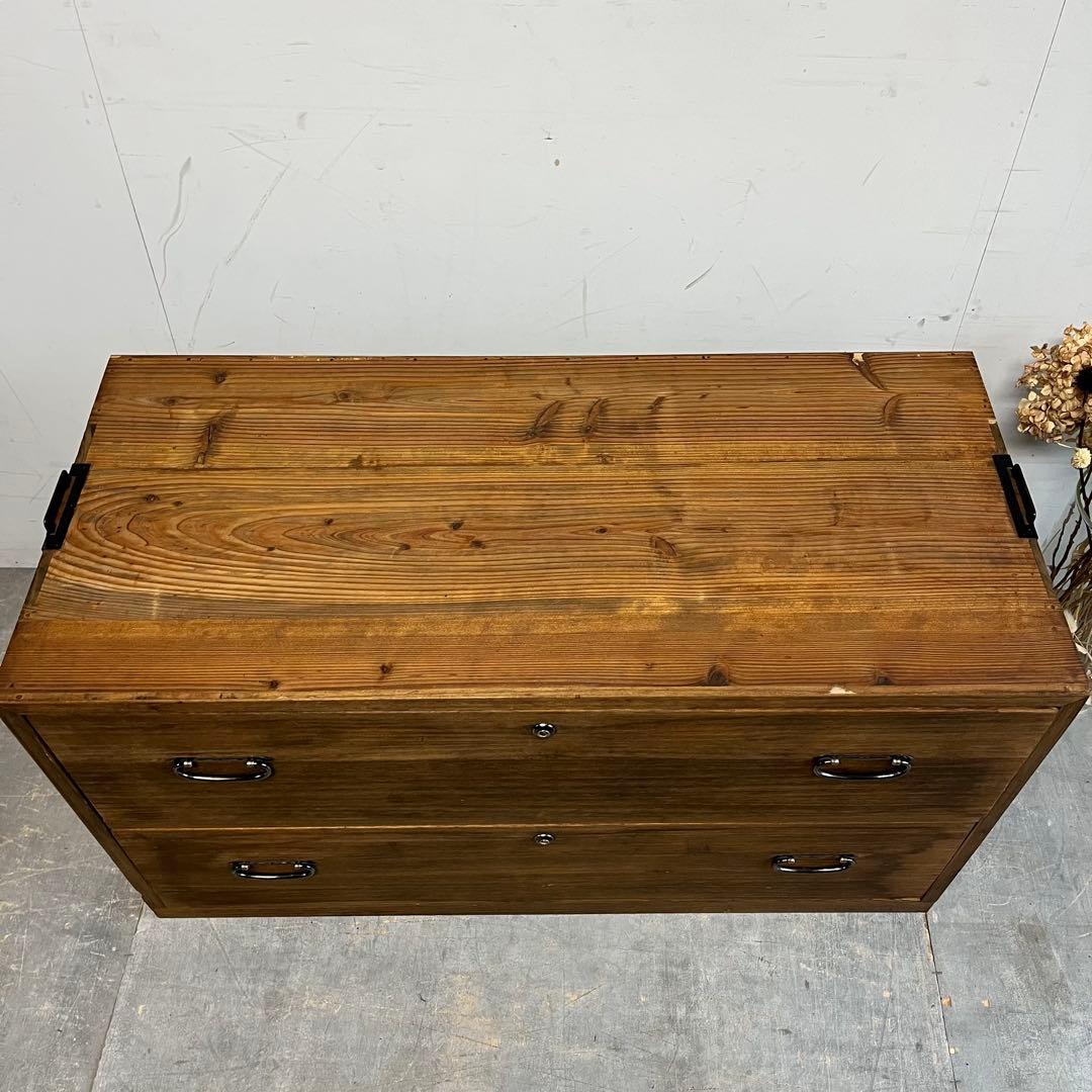 ヴィンテージ チェスト 箪笥 桐 杉 テレビ台 無垢材 昭和レトロ z462