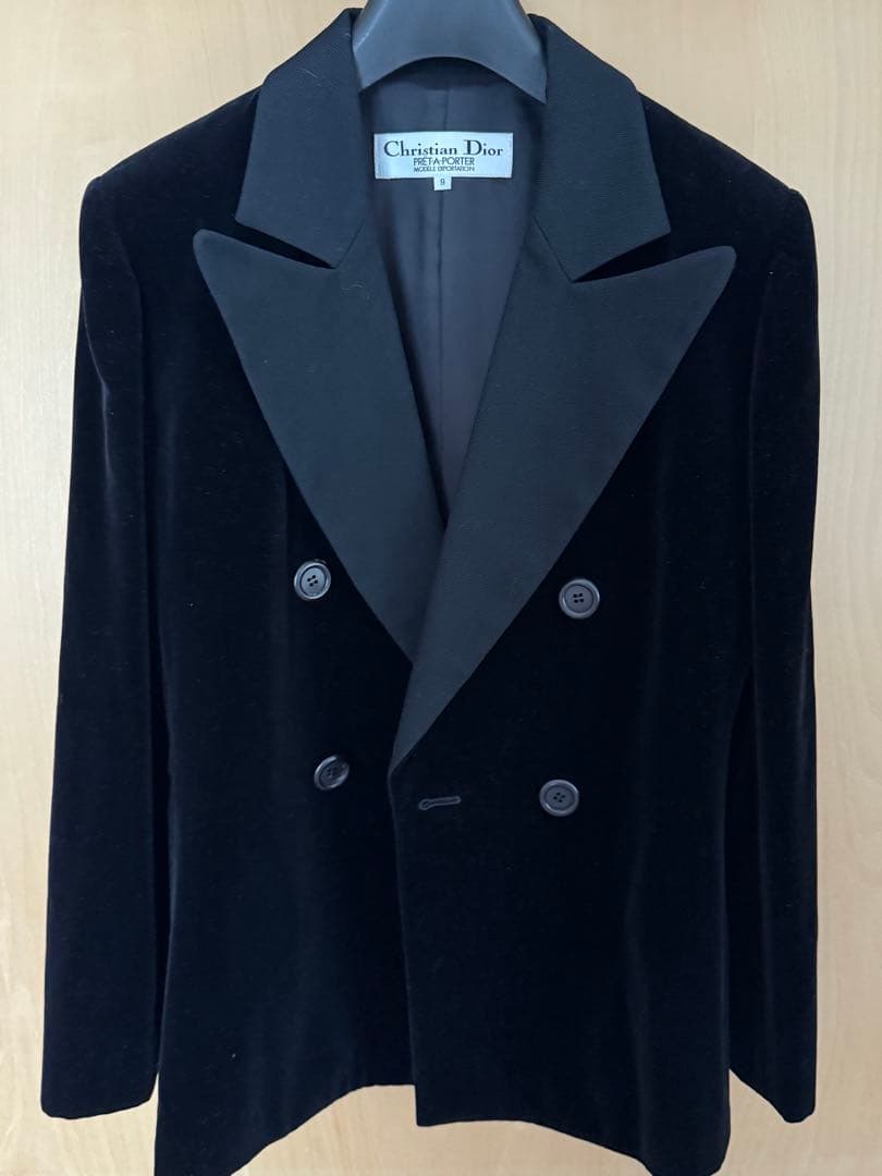 Christian Dior ブラックベルベット テーラードジャケット サイズ9