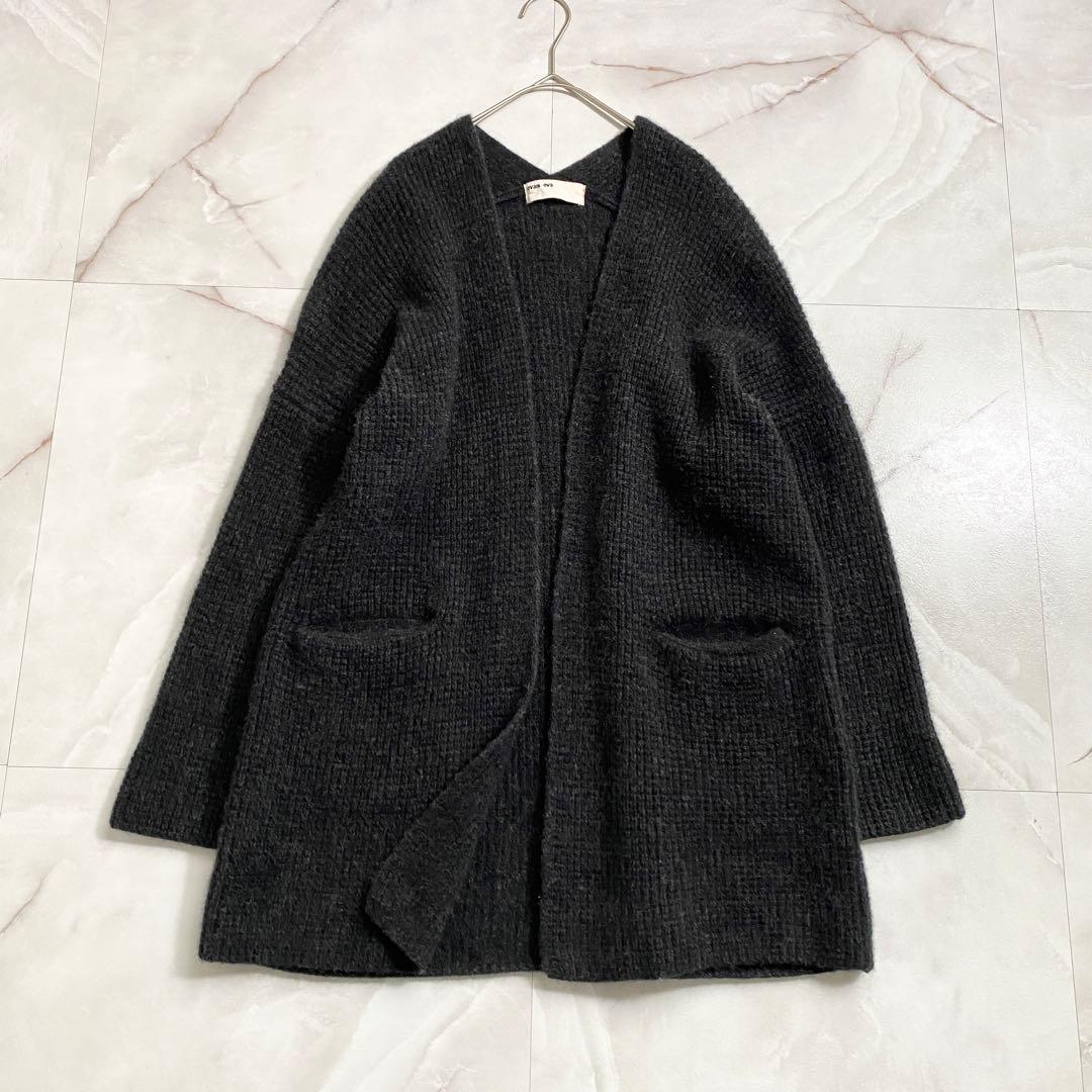 A18158 美品 エヴァムエヴァ ウールフォックスショートローブ チャコール