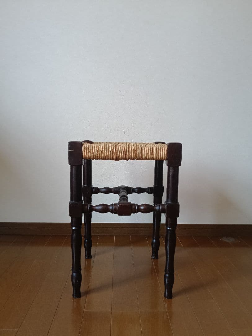 イギリス アンティーク ヴィンテージ ラッシュシート スツール　椅子 手仕事
