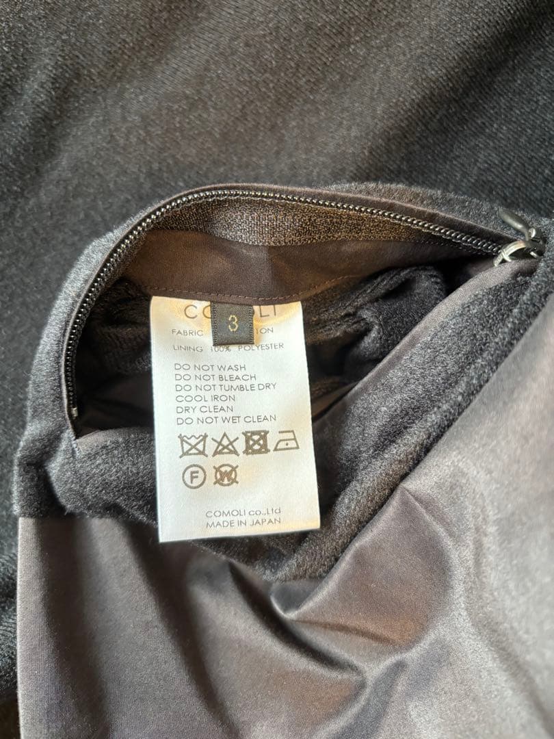 COMOLI 23AW コットンシルクフーデッドコート サイズ3 着用1回