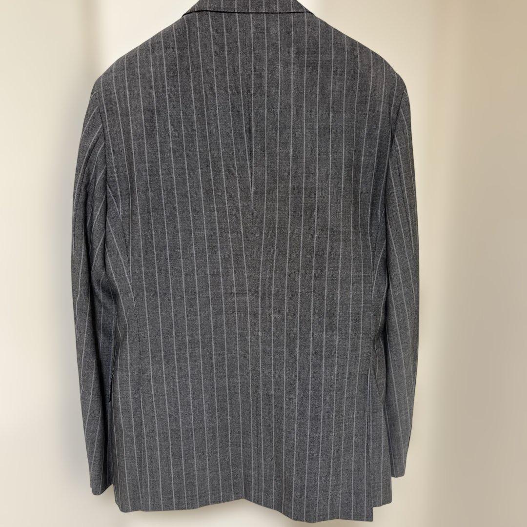 【ピンクの猫】Rubinacci ストライプ ビジネススーツ グレー
