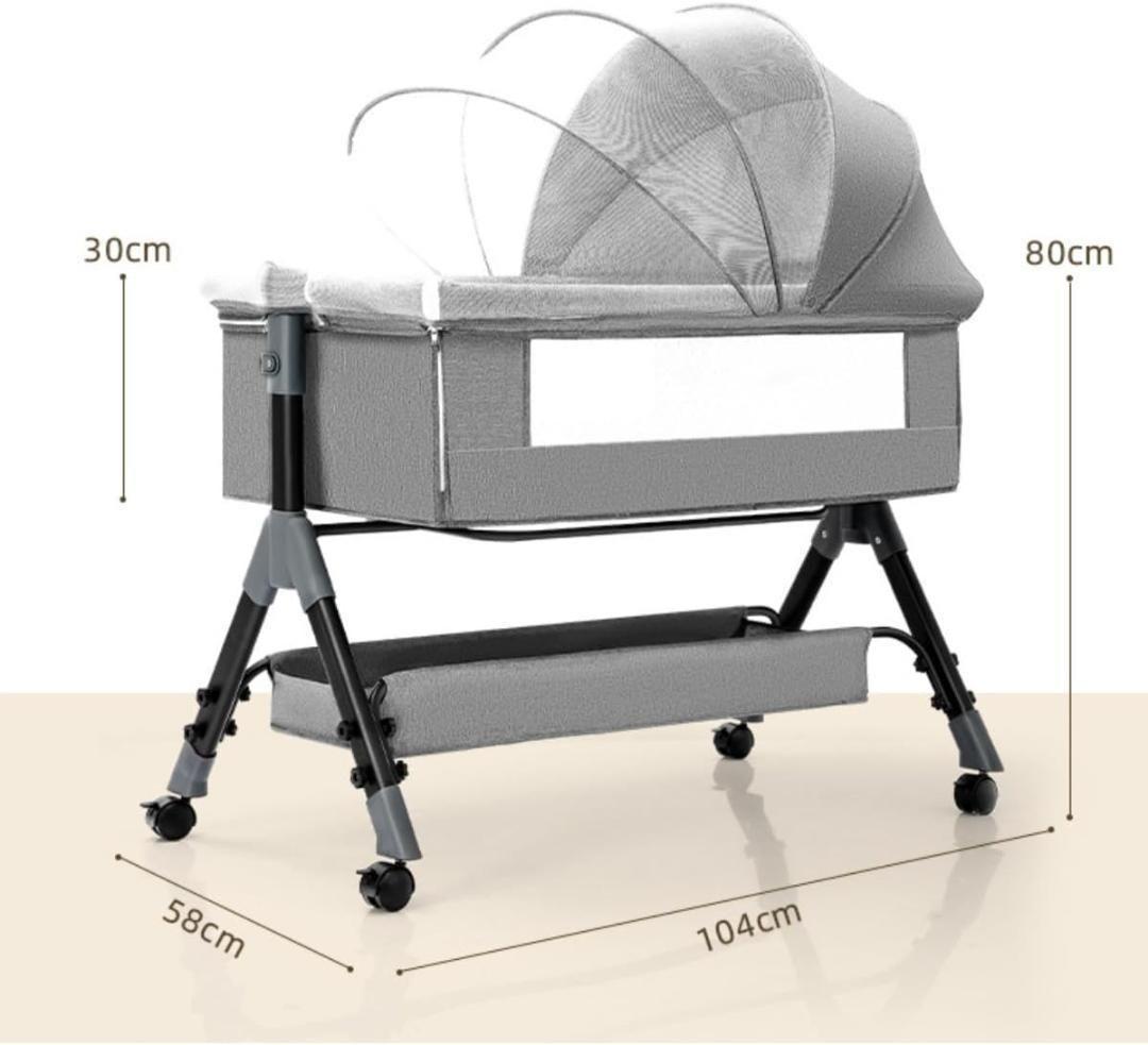 多機能ベビーベッド 新生児対応 ピンク ゆりかご 虫除け ベビー寝具 赤ちゃん