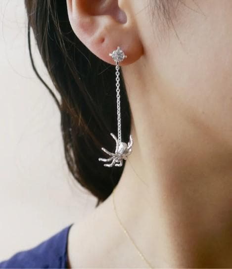 e.m.シルバージルコニア クモピアス*イーエム片耳用