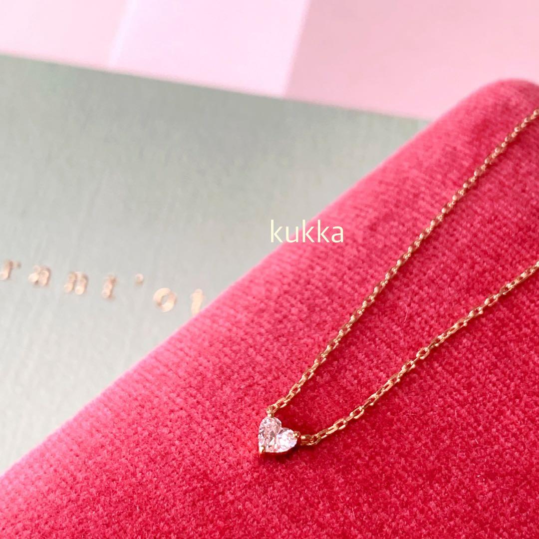 週末限定価格☆クアラントット K18 ハートシェイプ ダイヤモンド　ネックレス