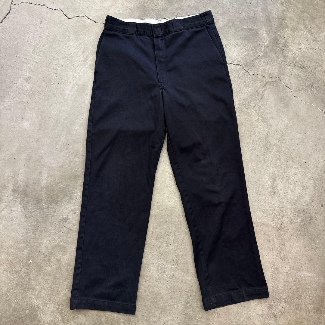 90s USA製 Dickies874 ブラック チノパン ワークパンツ　W34