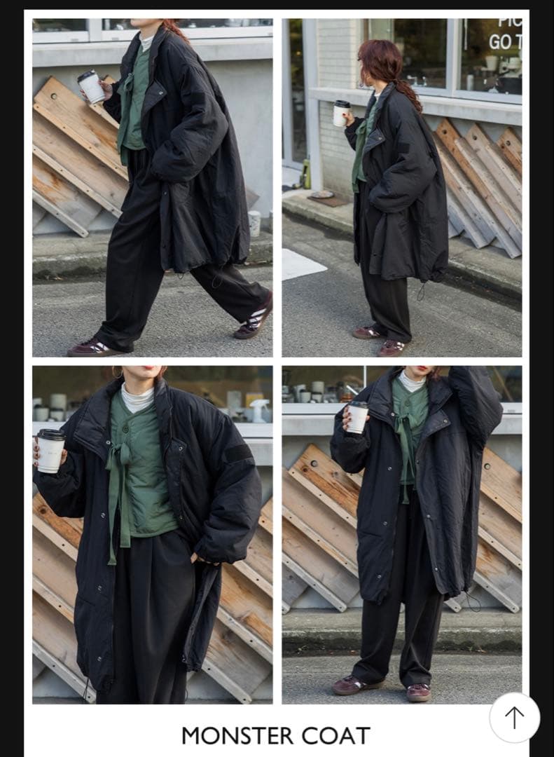 klee モンスターコート　黒　ブラック　kumika nugu