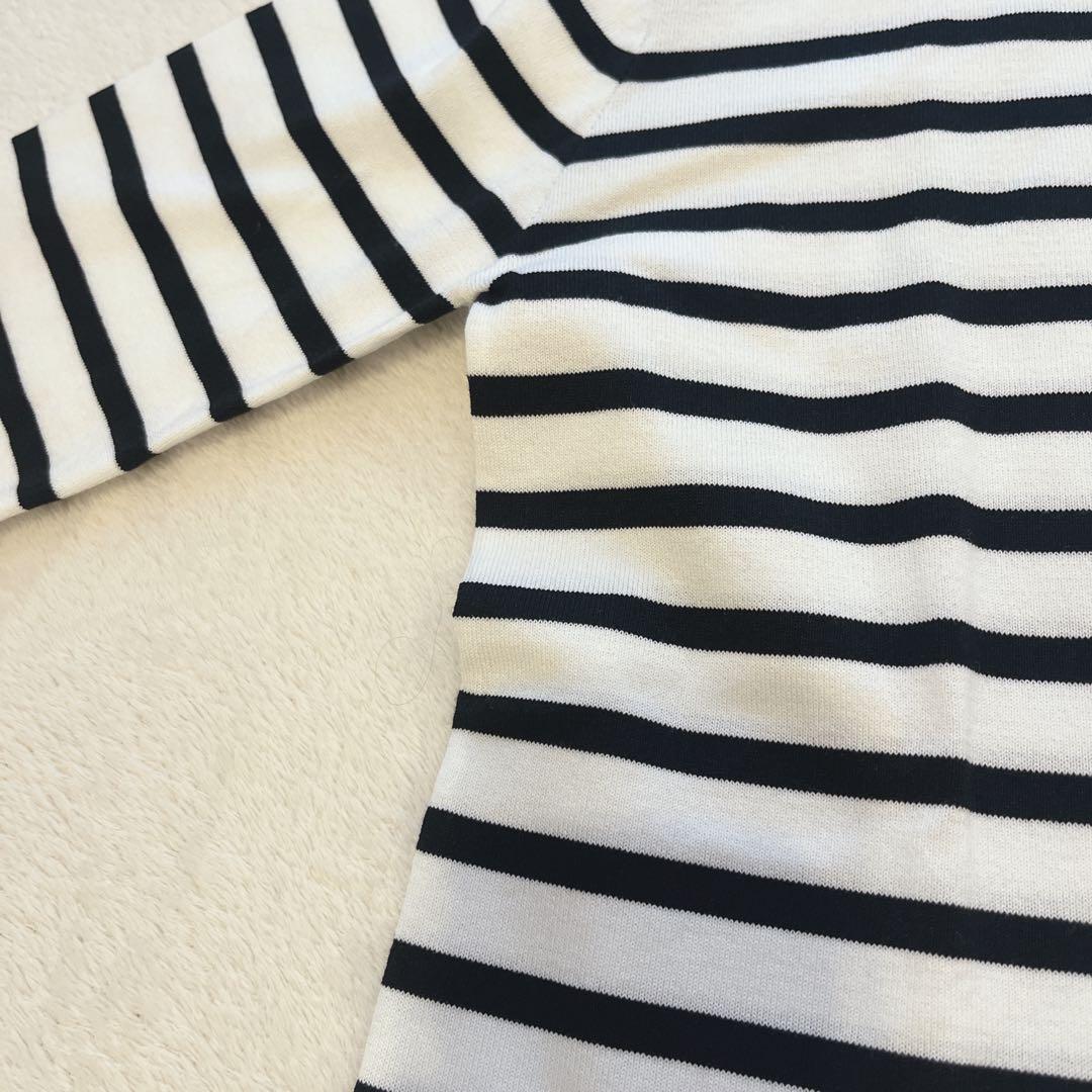 2025 イエナ SEATTLE度詰めボーダーボートネックニット