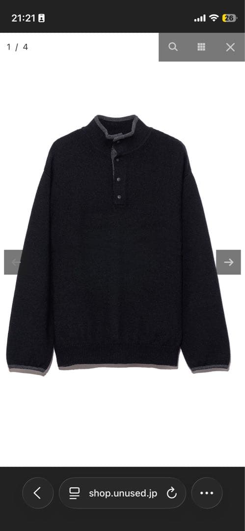 UNUSED 25AW US2517 サイズ4 XL BLACK