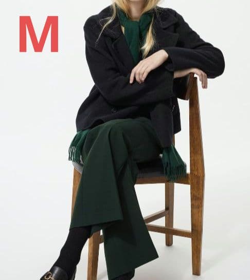 ユニクロ ダブルフェイスショートコートリラックスフィット ネイビー M 新品