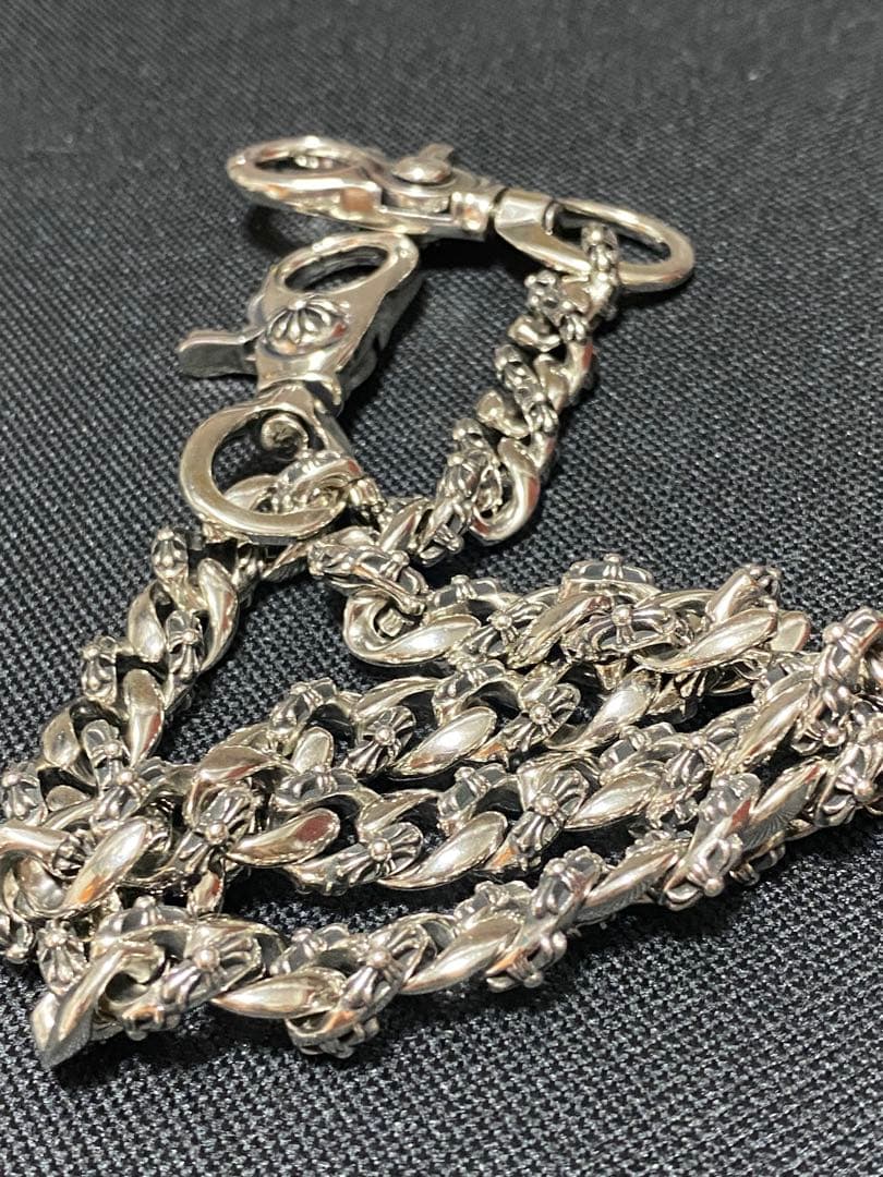 【一点物】ウォレットチェーン　　ファンシー　シルバー　クロス