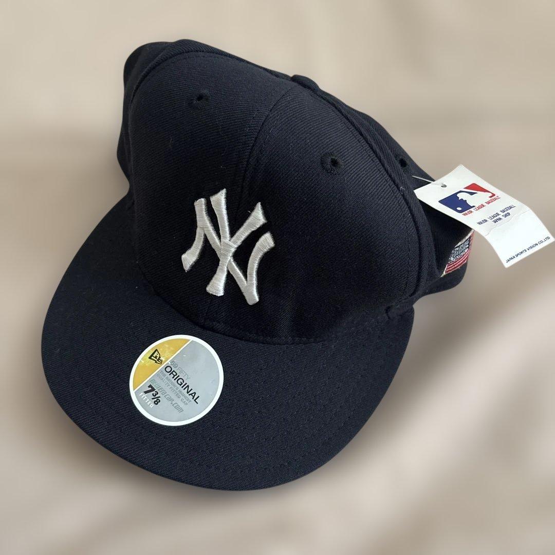 【デッドストック】90s USA製 ニューエラ ヤンキース キャップ 7 3/8