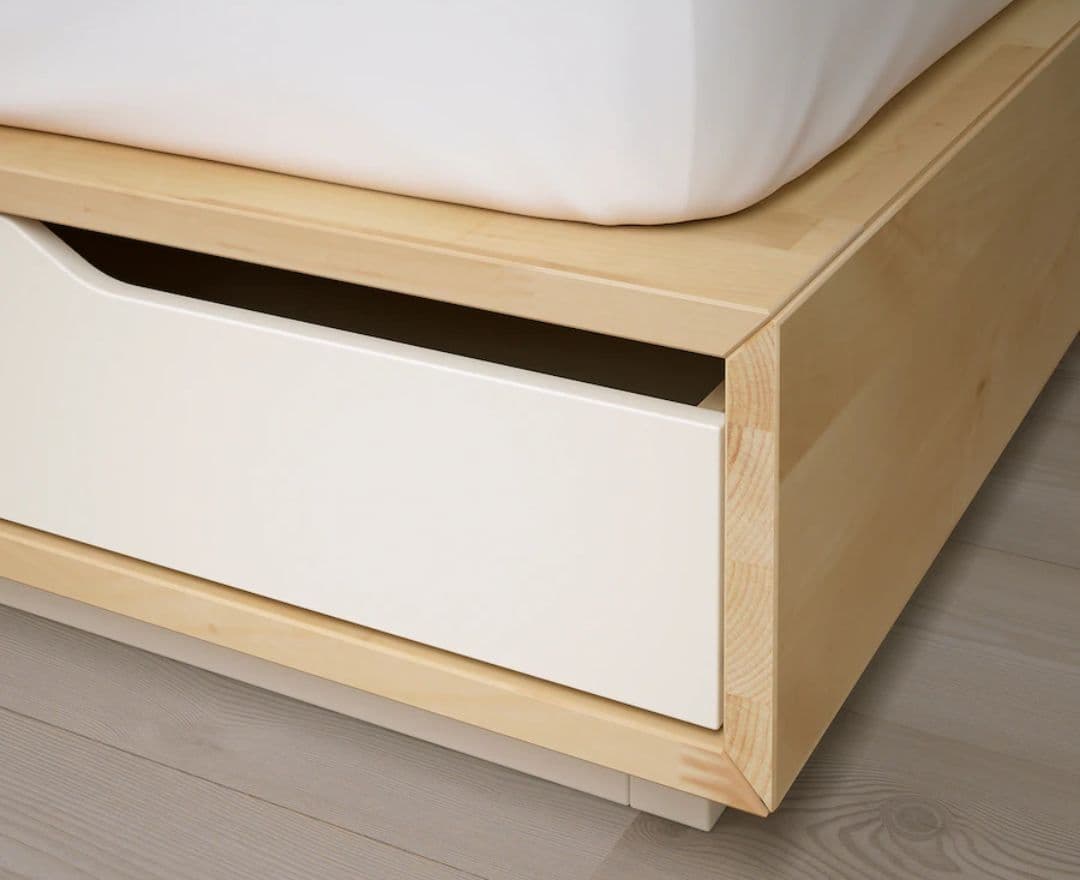 【IKEA】MANDAL マンダール ベッドフレーム ダブル 引き出し付き
