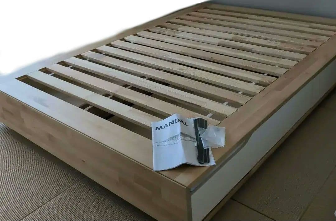 【IKEA】MANDAL マンダール ベッドフレーム ダブル 引き出し付き