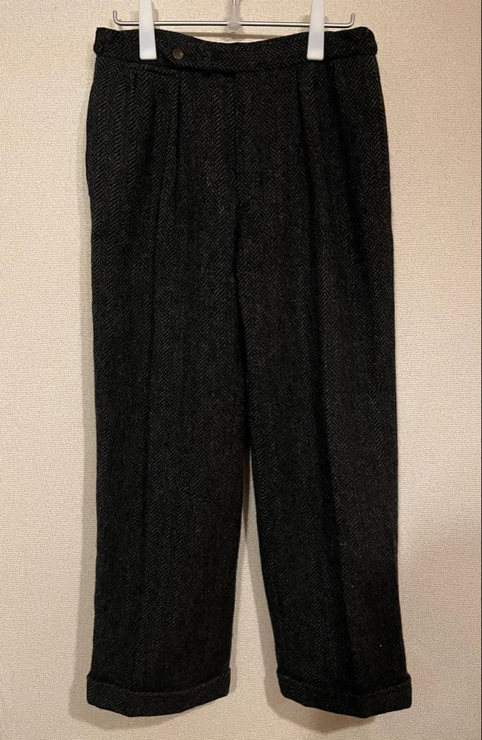 ラルフローレン　ウールスラックス　ブラック×グレーツイード　80s USA製