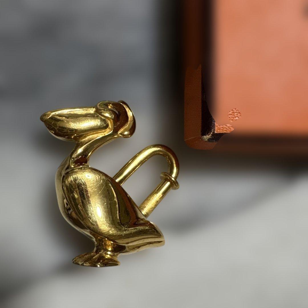HERMES 1992年限定 カデナ ゴールド ペリカン チャーム　箱付き
