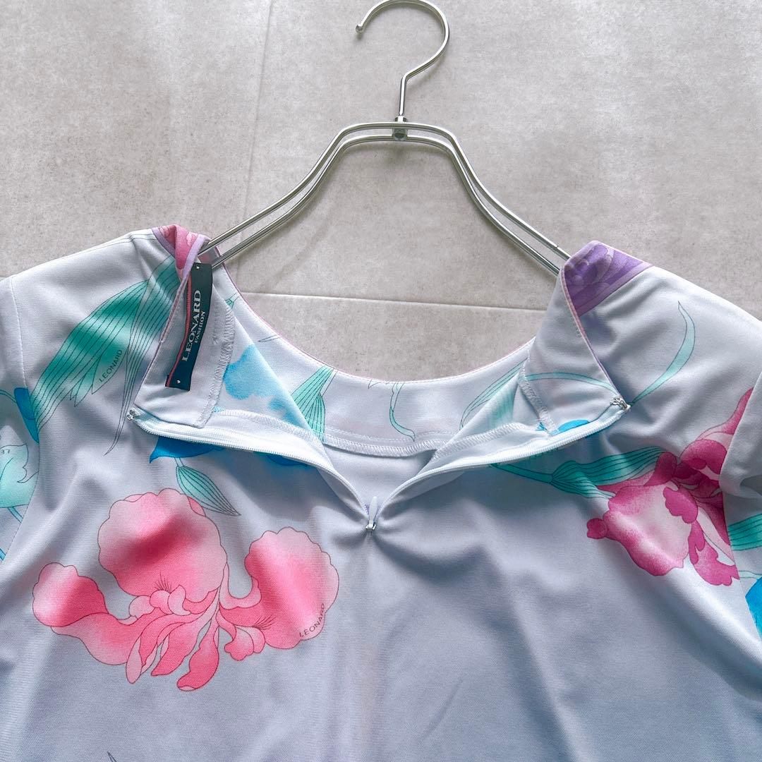 近年 LEONARD レオナール チュニック カットソー　トリム カンカン 44