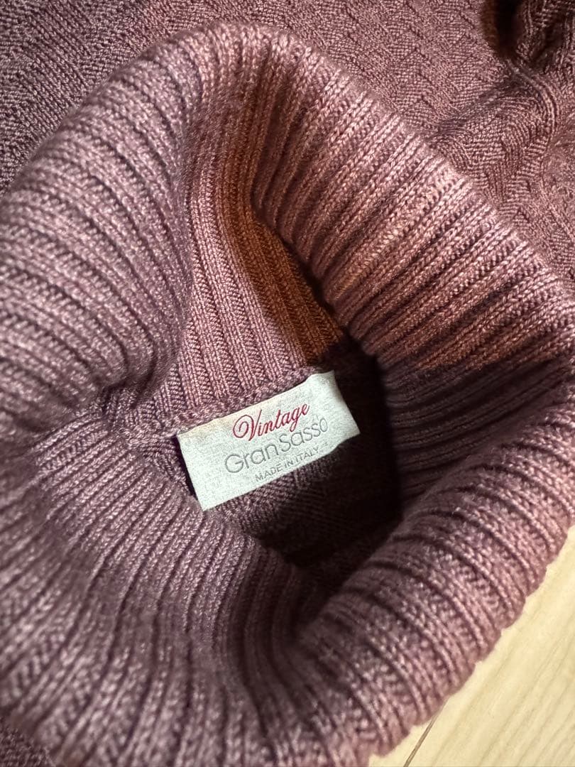 ゆ*じ様 Gran Sasso タートルネックニット M パープル