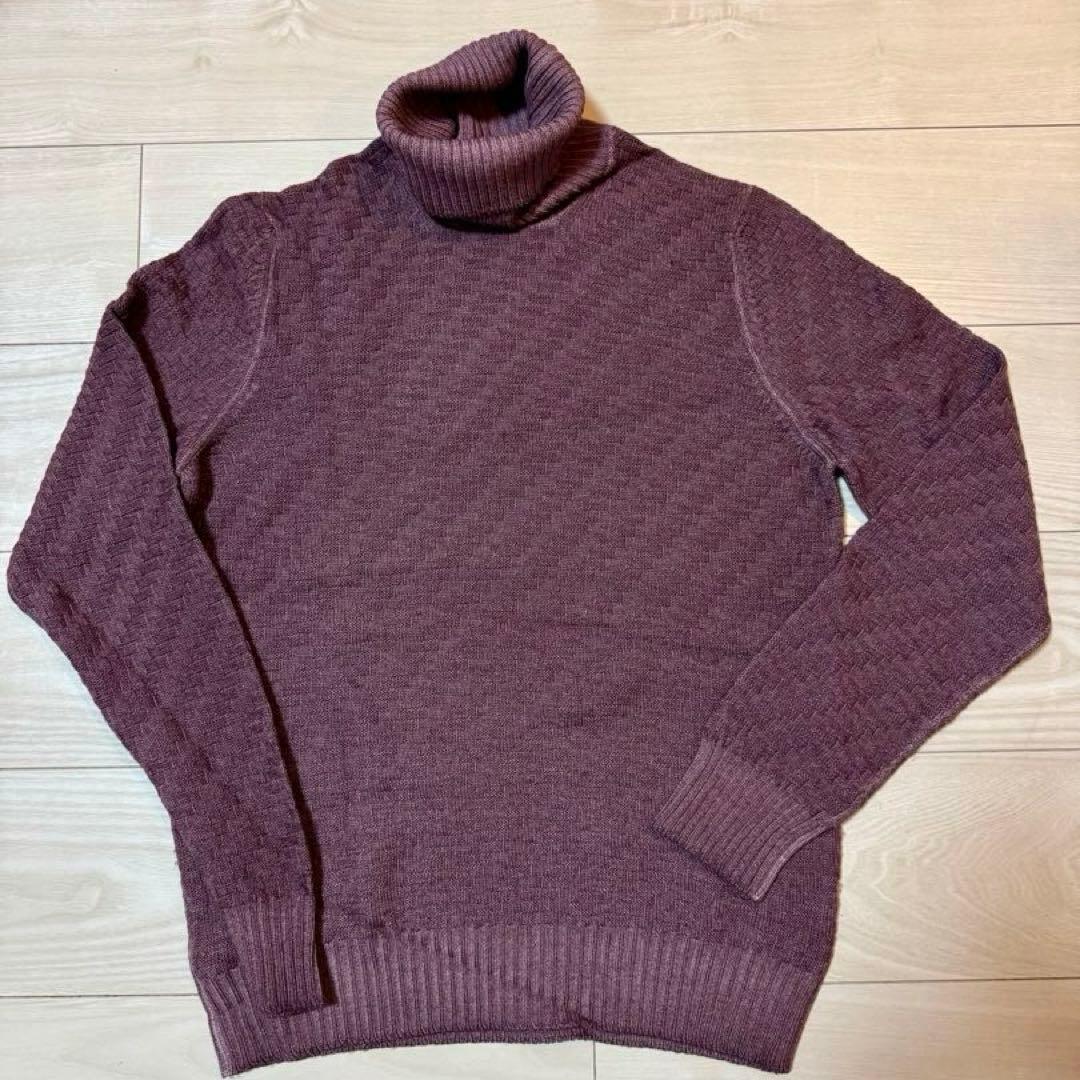 ゆ*じ様 Gran Sasso タートルネックニット M パープル