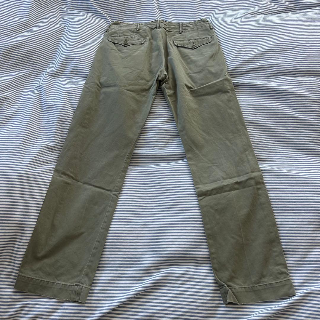 【ダブルアールエル　RRL】　オフィサーズパンツ　チノ　30インチ　オリーブ